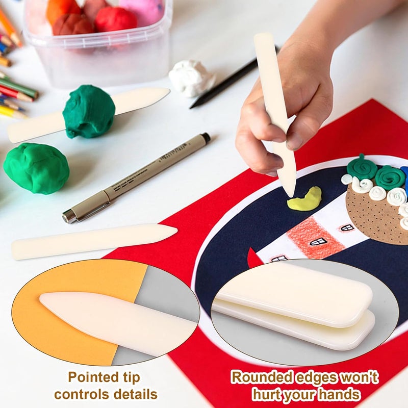 Easywiny 20 Pack Bone Folder Tool, Plastic Bone Folder Crafts Scoring Folding Creasing Paper Crafting Scrapbooking Tool for Paper Leathercrafts Bookbinding and DIY Card Making Handmade - Image 3